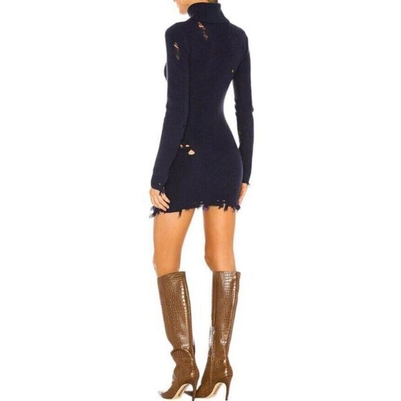 Lovers + Friends Keeney Distressed Sweater Dress in Navy Blue Women’s Small - Picture 16 of 16